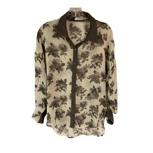 Blu Pepper Sheer Floral Blouse size L